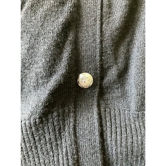 White House Black Market size XL NEW Black Cardigan Sweater Silver Snap front - Picture 7 of 9
